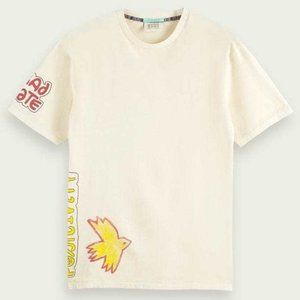 [Medium] Scotch & Soda Washed Artwork Tee (Off White) 171698